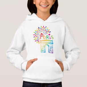 Neonentwurf Paris Frankreich   der Arc de Triomphe Hoodie