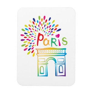 Neonentwurf Paris Frankreich   der Arc de Triomphe Magnet