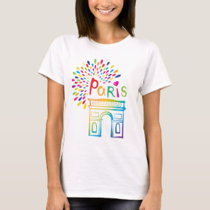 Neonentwurf Paris Frankreich   der Arc de Triomphe T-Shirt