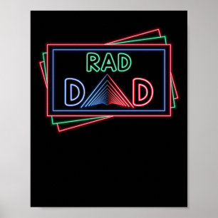 Neonfarbe des Retro Vathers Day der krassen Vater  Poster