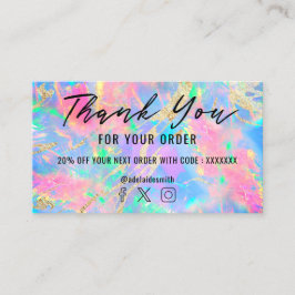 Neonfarben Edelstein Opal Textur danke Visitenkarte