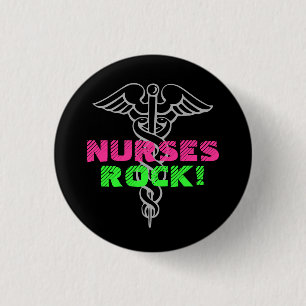 Neonfarben Krankenschwester-Felsen Pinback Knopf-  Button
