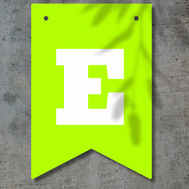 Neonfarben Limon und weiß | Anpassen Wimpelkette