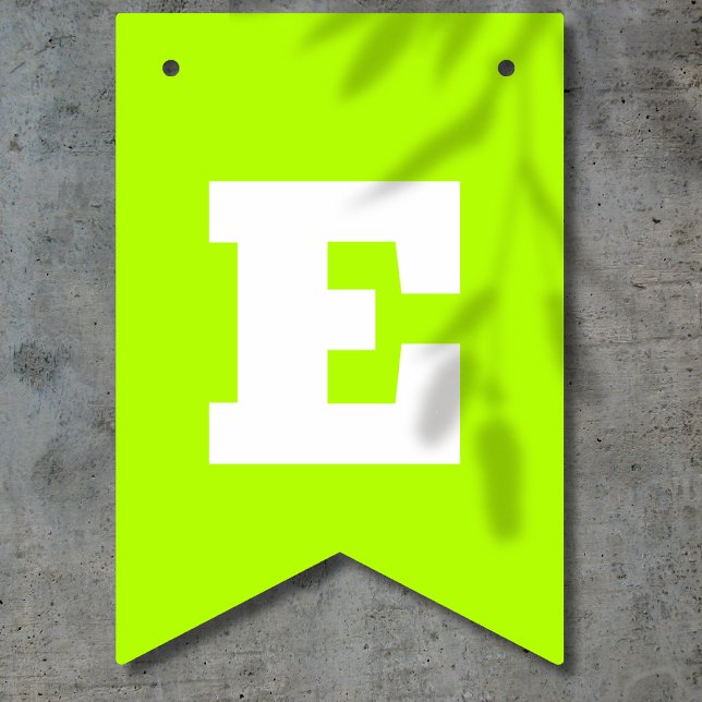 Neonfarben Limon und weiß | Anpassen Wimpelkette (Von Creator hochgeladen)