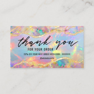 Neonfarben opal Danke Visitenkarte