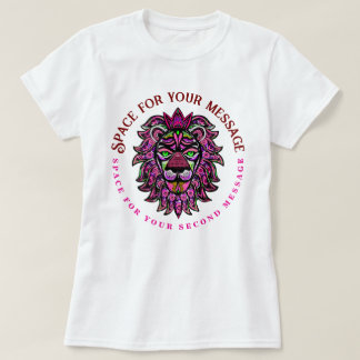 Neonfarbene gekrönte Löwenkunst mit individuellem T-Shirt