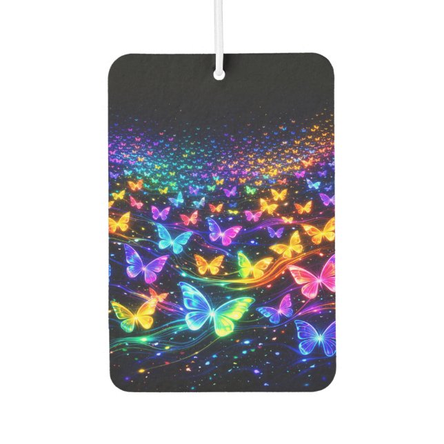 Neonfarbene Schmetterlinge Autolufterfrischer (Vorderseite)