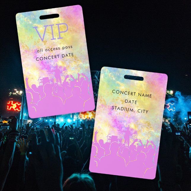 Neonfarbener Name VIP All Access Pass Konzert Ausweis (Von Creator hochgeladen)
