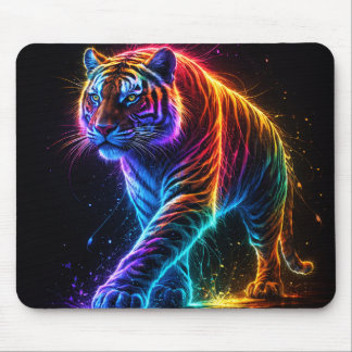 Neonfarbener Tiger Mousepad