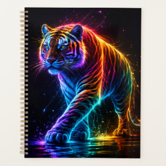 Neonfarbener Tiger Notizbuch Planer