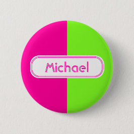 Neonfarbenrosa-Monogramm Button