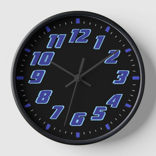 Neonfarbige blaue Imitate Uhr (Vorderseite)