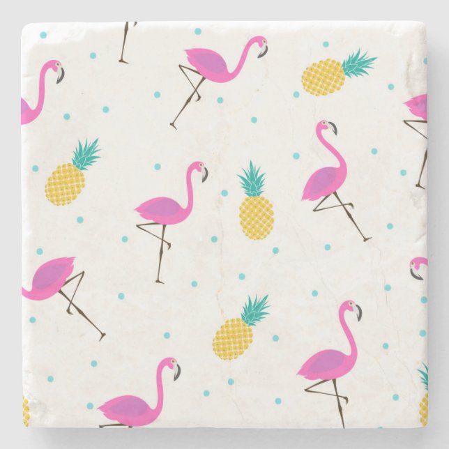 Neonflamingos 2 2 steinuntersetzer (Vorderseite)