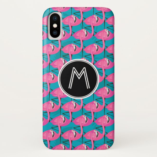 Neonflamingos | addieren Ihre Initiale Case-Mate iPhone Hülle (Rückseite)