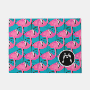 Neonflamingos   addieren Ihre Initiale Fußmatte