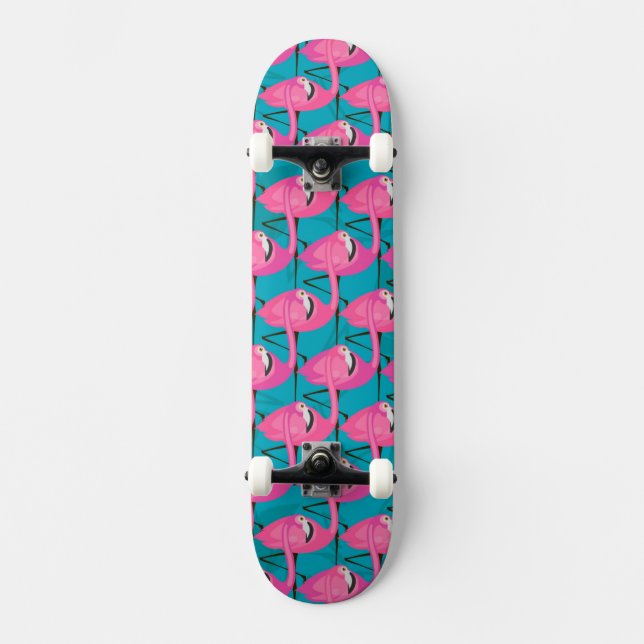 Neonflamingos zwei skateboard (Vorderseite)