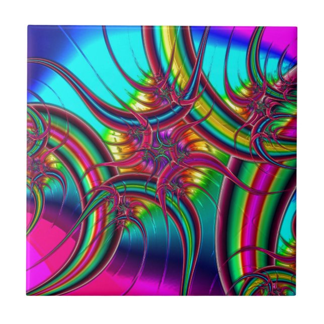 NeonFraktal Fliese (Vorderseite)