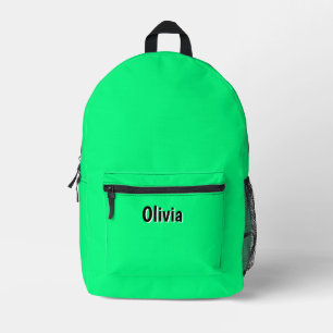 Neonfrühling Grün und Schwarz 3D Personalisiert Bedruckter Rucksack
