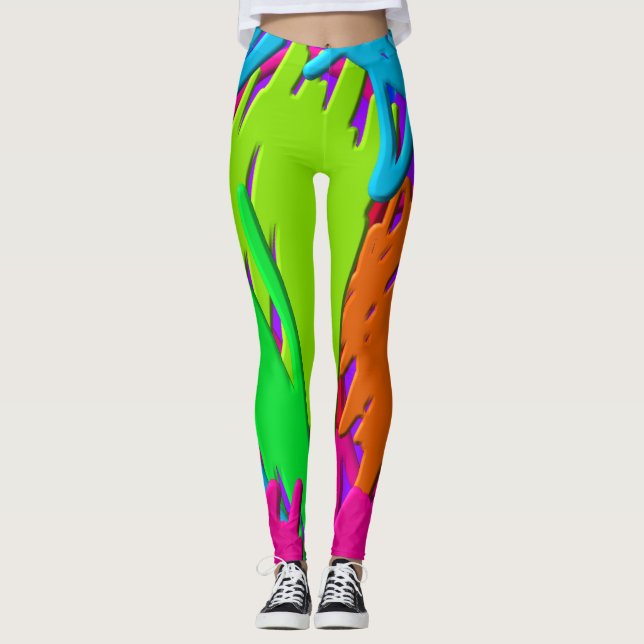 NeonGekritzel Leggings (Vorderseite)