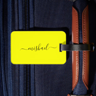 Neongelb, Typografie, Personalisieren Gepäckanhänger