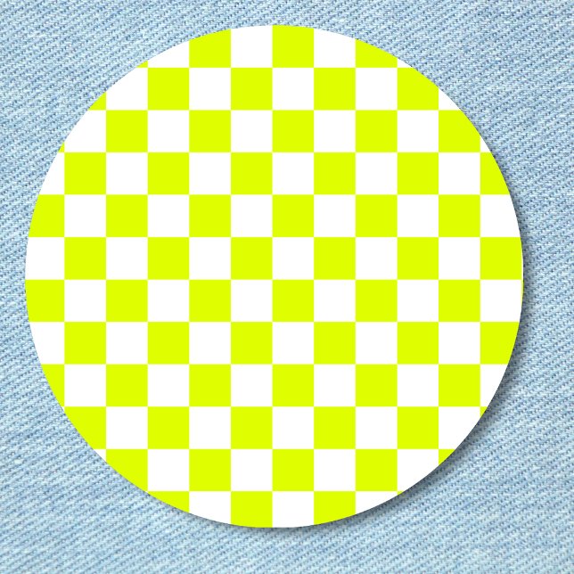 Neongelbe Schachbrett Vintag Button (Von Creator hochgeladen)