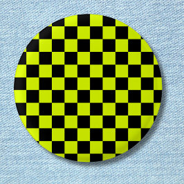 Neongelbes schwarzes Karton Vintag Button