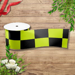 Neongelbes schwarzes Karton Vintag Satinband