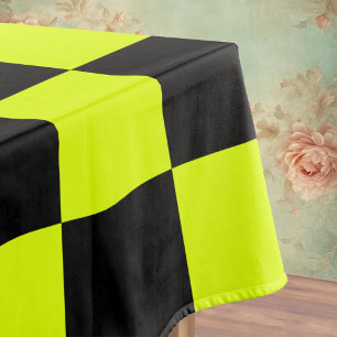 Neongelbes schwarzes Karton Vintag Tischdecke