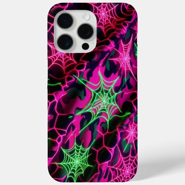 Neongewebe, Spinnennetzmuster, Tarnung Case-Mate iPhone Hülle (Rückseite)