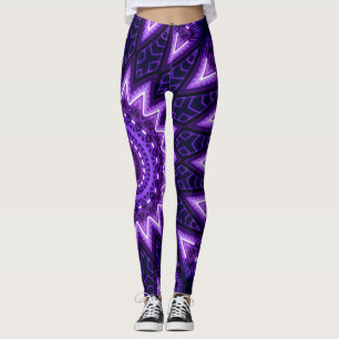 Neonglühen-geometrische Blume Blacklight Leggings