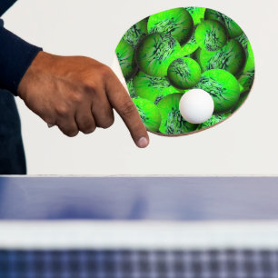 Neongrüne Planeten - Muster in 3D-Optik Tischtennis Schläger