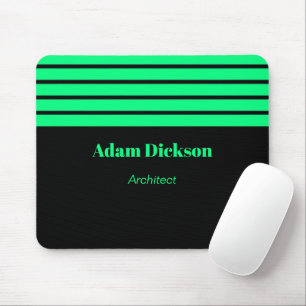 Neongrüne Streifen schwarz Mousepad