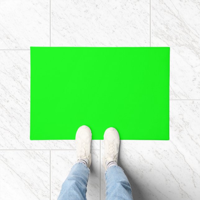 Neongrüner Bildschirm, leuchtend solide Farbe cool Fußmatte (Indoor)