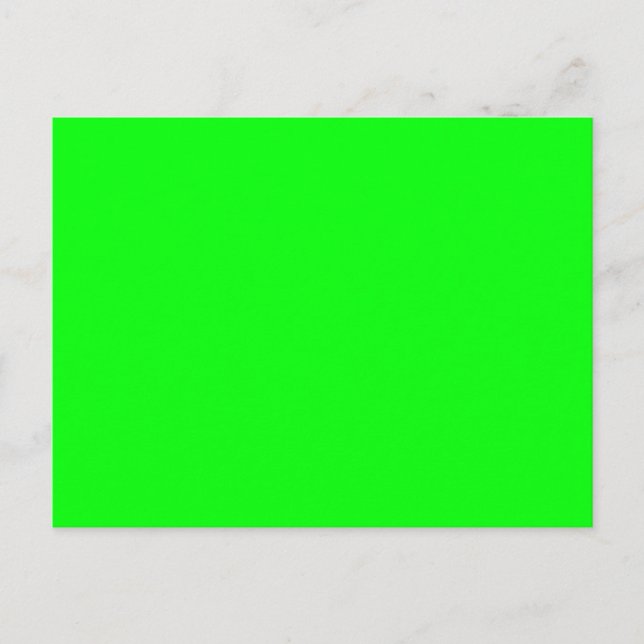 Neongrüner Bildschirm, leuchtend solide Farbe cool Postkarte (Vorderseite)
