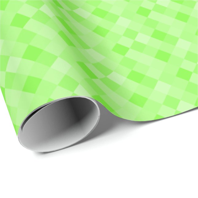 Neongrünes, kleines pixeliges Musterpapier Geschenkpapier (Rolleneckpunkt)