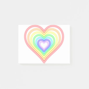 Neonherz - Regenbogen Post-it Klebezettel
