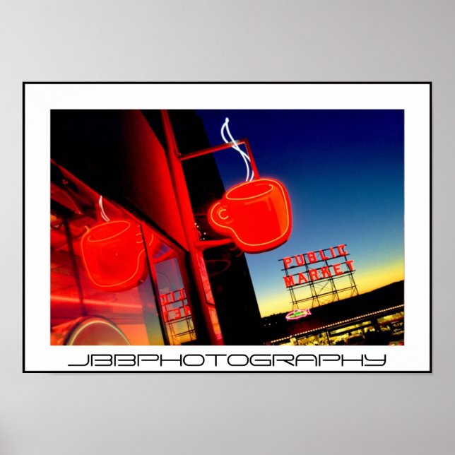 Neonkaffetasse Poster (Vorne)