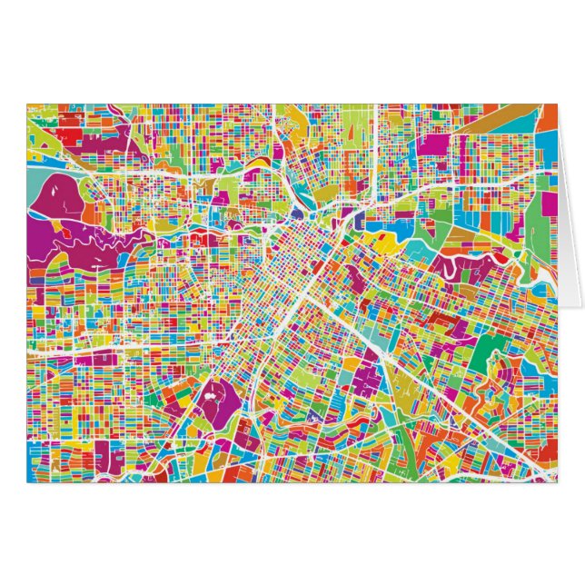 Neonkarte Houstons, Texas | (Vorderseite (Horizontal))