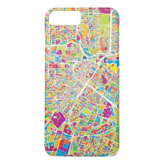 Neonkarte Houstons, Texas | Case-Mate iPhone Hülle (Rückseite)