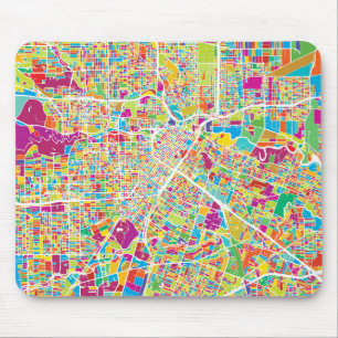 Neonkarte Houstons, Texas Mousepad