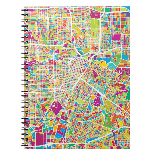 Neonkarte Houstons, Texas | Notizblock (Vorderseite)
