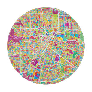 Neonkarte Houstons, Texas Schneidebrett