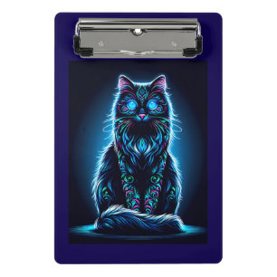 Neonkatze Lebendiger Hintergrund-97948 Mini Klemmbrett