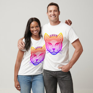 Neonkatzenkopf T-Shirt