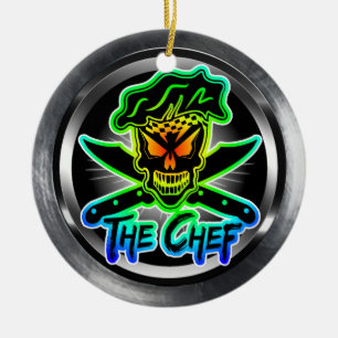 NeonKochs-Schädel Keramik Ornament