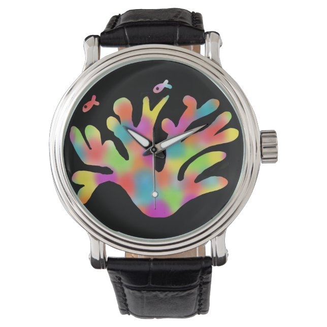 Neonkoralle  armbanduhr (Vorderseite)