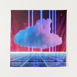 Neonlandschaft: Cloud Wandteppich