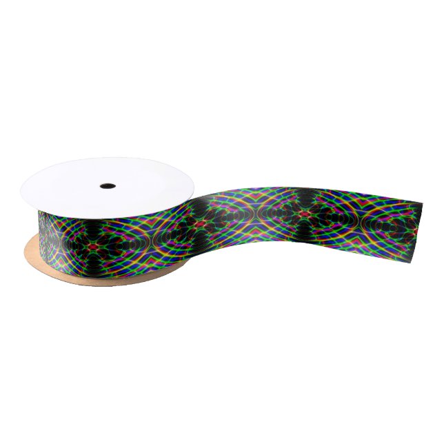 NeonLASERLICHT-psychedelisches abstraktes Satinband (Spule)
