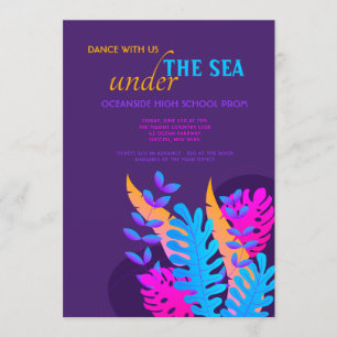 Neonlaub-Abschlussball-Einladung Einladung