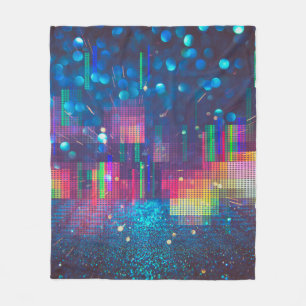 Neonleuchten und geometrisch nahtloses Muster Fleecedecke